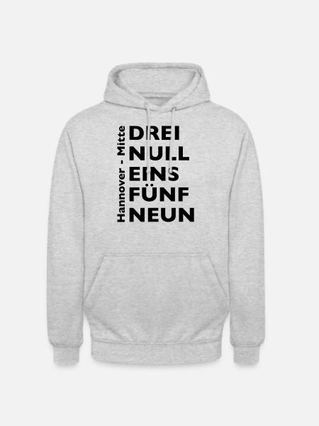30159 Hannover Mitte - Unisex Hoodie - Hellgrau meliert