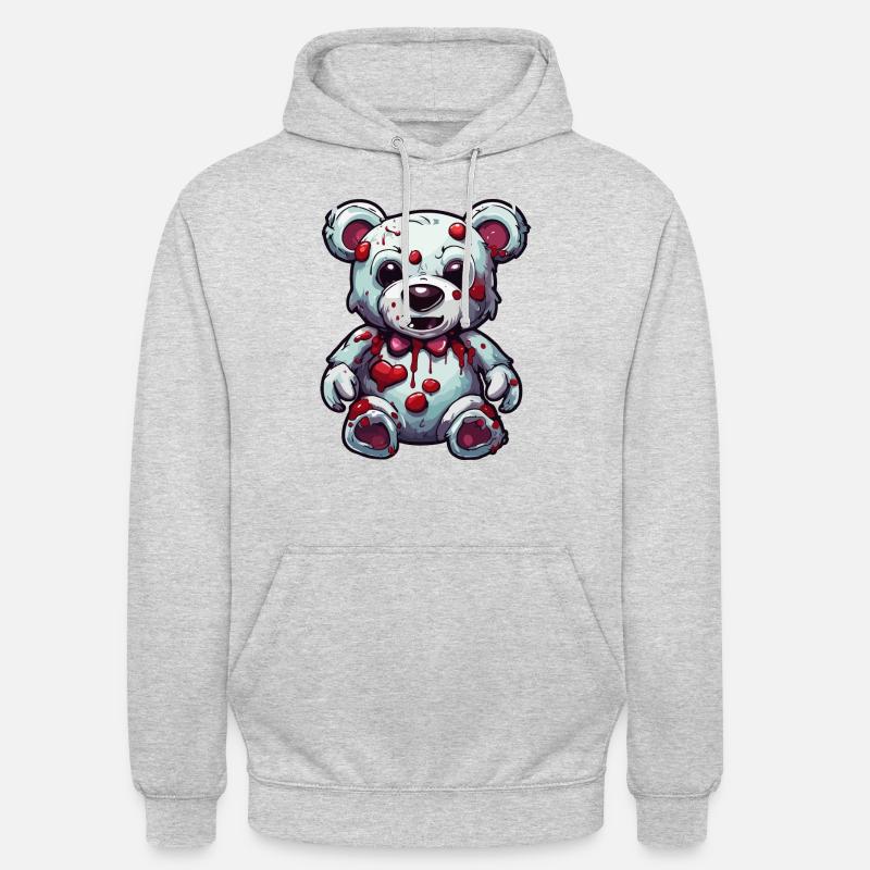 Teddybär / Kuscheltier / Stofftier / Geschenkidee - Unisex Hoodie - Hellgrau meliert