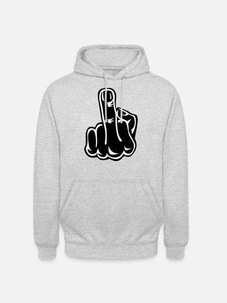 Stinkefinger Middle Finger 2c - Unisex Hoodie - light heather grey