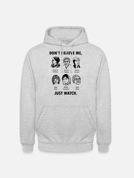 Tro mig ikke bare se t shirt feministisk graf - Hættetrøje unisex - lysegrå meleret