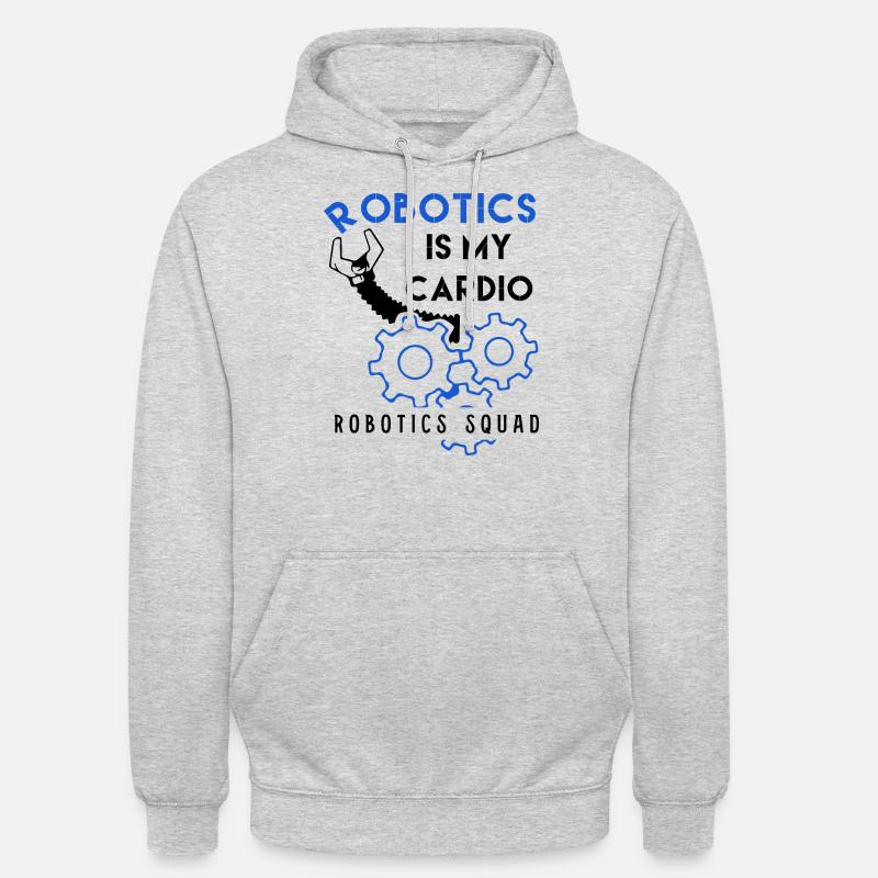 Robotik als Cardio Mechanic Engineering - Unisex Hoodie - Hellgrau meliert