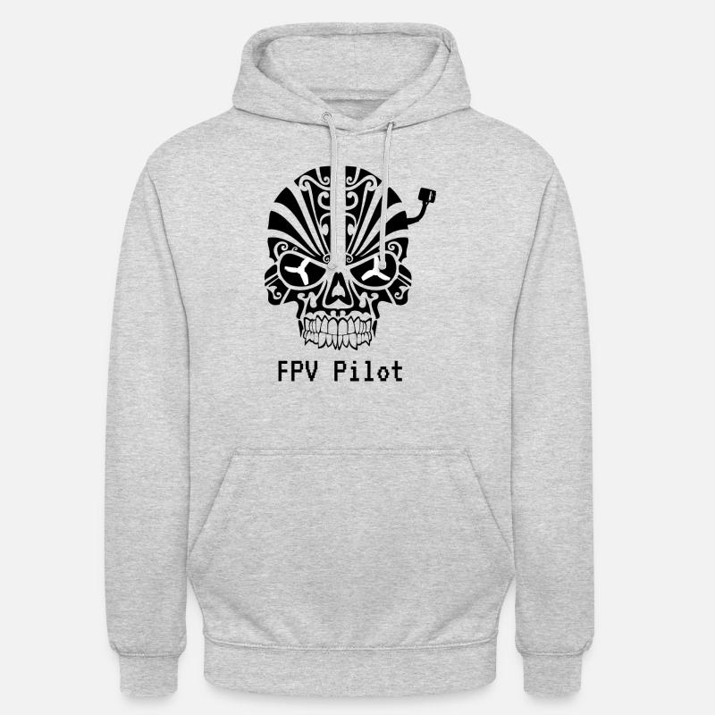 Pilote FPV - Sweat-shirt à capuche unisexe - gris clair chiné