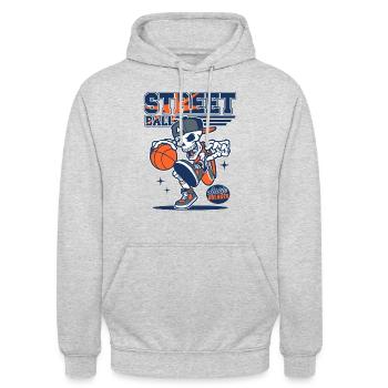 Streetball Basketball Basketballer - Unisex Hoodie - Hellgrau meliert - Vorne - Alina (178cm) & Michal (187cm)