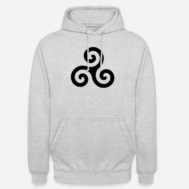 Triskele - Sweat-shirt à capuche unisexe - gris clair chiné