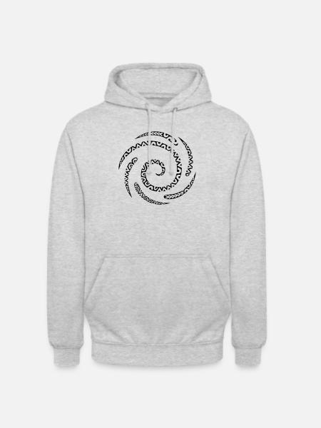 Spirale maori - Sweat-shirt à capuche unisexe - gris clair chiné