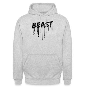 bodybuilder bête monstre de la mode forte kaempfer fitn - Sweat-shirt à capuche unisexe - gris clair chiné - Devant - Alina (178cm) & Michal (187cm)