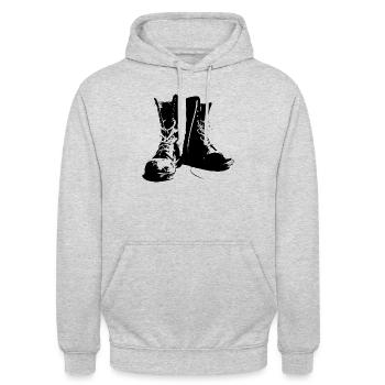 punks boots - Unisex Hoodie - light heather grey - Front - Alina (178cm) & Michal (187cm)