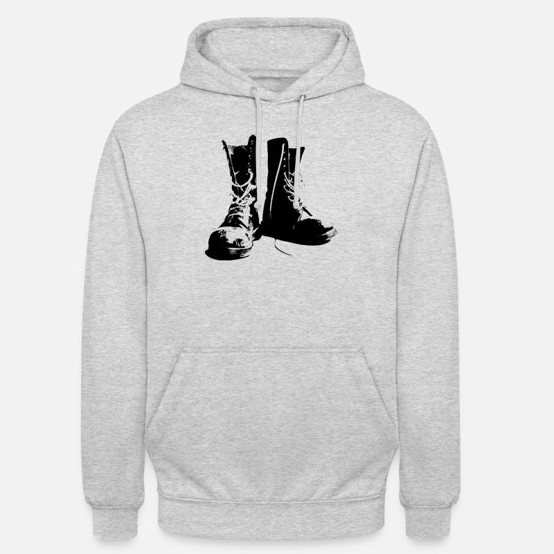bottes de punks - Sweat-shirt à capuche unisexe - gris clair chiné