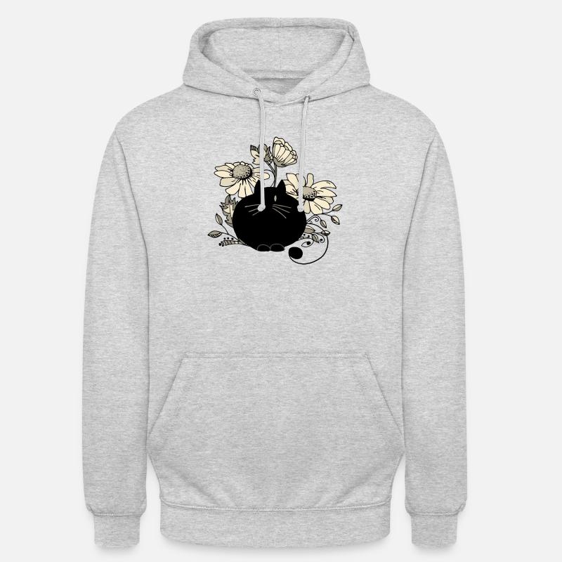 Chat - Sweat-shirt à capuche unisexe - gris clair chiné