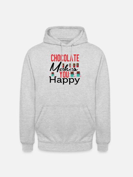 Chocolate Makes Me Happy - Unisex Hoodie - light heather grey