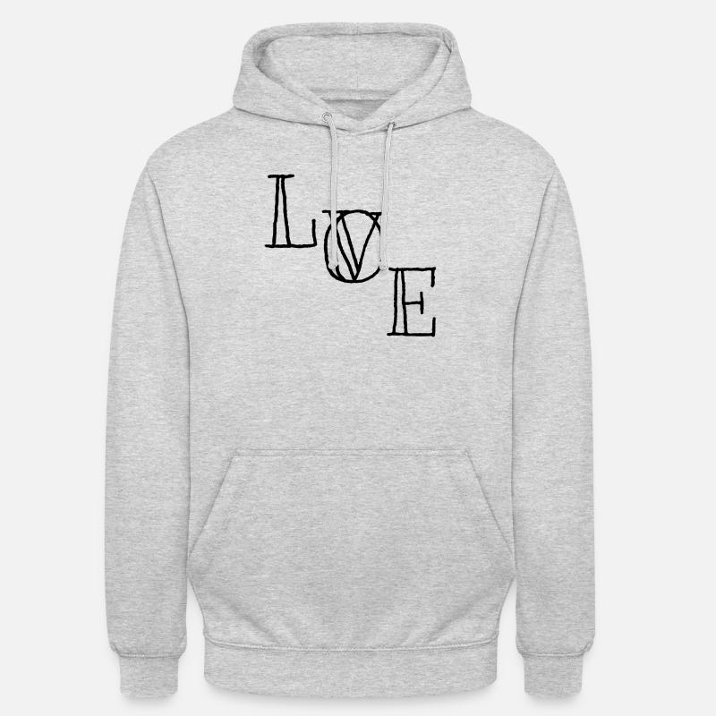 Amour - Sweat-shirt à capuche unisexe - gris clair chiné