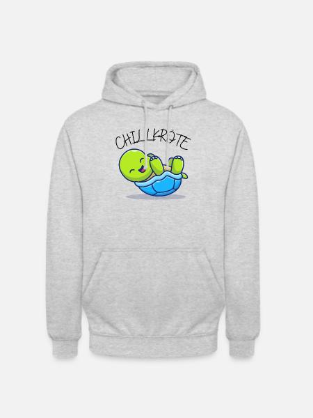CHILLKRÖTE - Unisex Hoodie - Hellgrau meliert