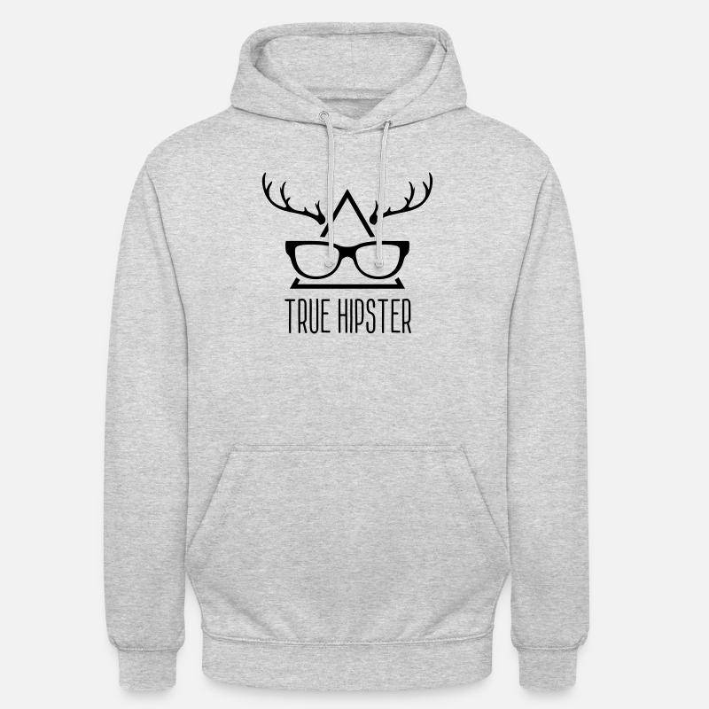 True Hipster - Unisex Hoodie - Hellgrau meliert