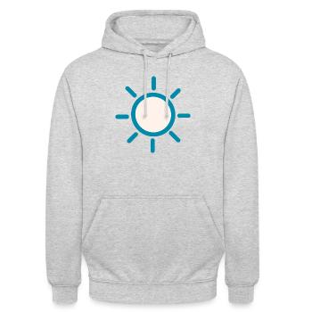 Wetter Sonnig - Unisex Hoodie - Hellgrau meliert - Vorne - Alina (178cm) & Michal (187cm)