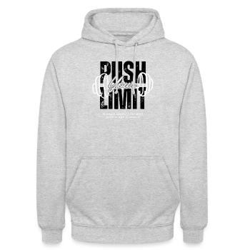 Push your limit - Unisex Hoodie - Hellgrau meliert - Vorne - Alina (178cm) & Michal (187cm)