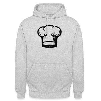 La toque de chef - Sweat-shirt à capuche unisexe - gris clair chiné - Devant - Alina (178cm) & Michal (187cm)