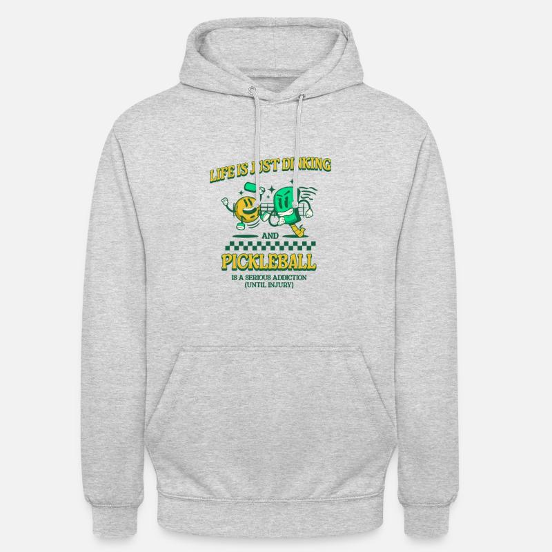 La vie, c’est juste boire du pickleball - Sweat-shirt à capuche unisexe - gris clair chiné