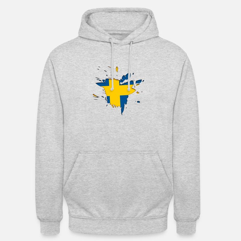 Sverige Inside | Swede Inside | Suédoise Inside - Sweat-shirt à capuche unisexe - gris clair chiné