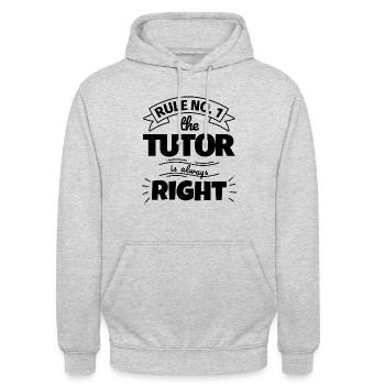 TUTOR lustiges Geschenk - Unisex Hoodie - Hellgrau meliert - Vorne - Alina (178cm) & Michal (187cm)
