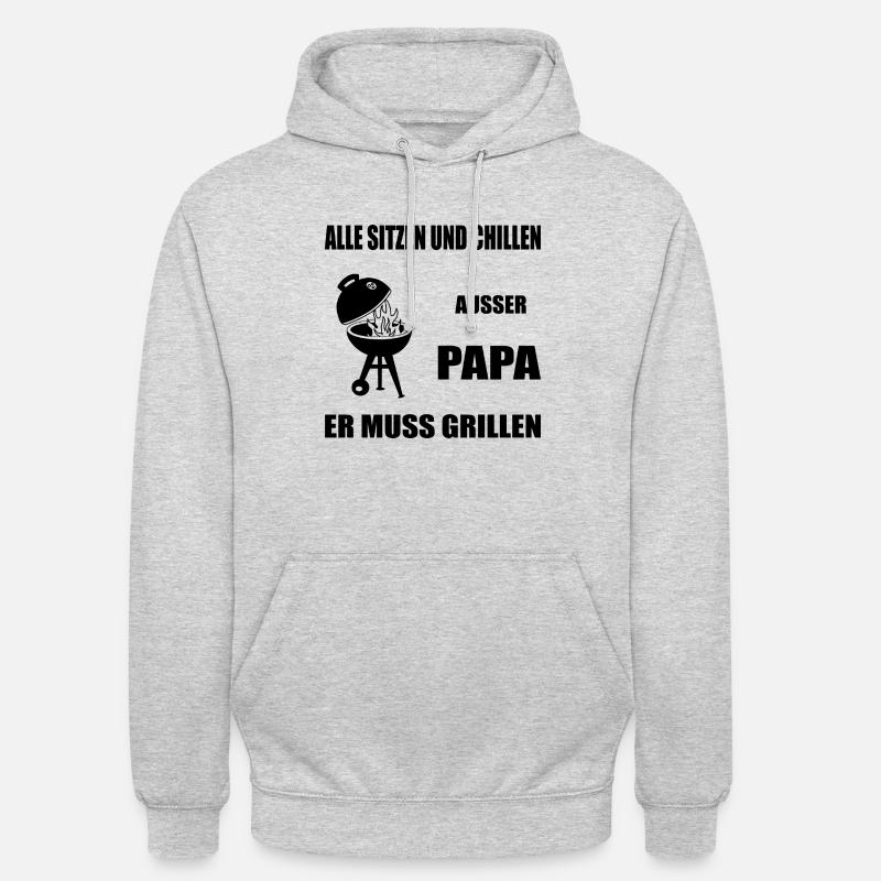 Papa - Unisex Hoodie - Hellgrau meliert