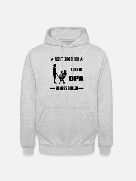 Opa - Unisex Hoodie - Hellgrau meliert