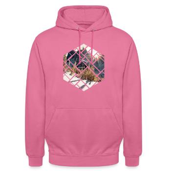 Dolomites Seceda Paysage hivernal - Sweat-shirt à capuche unisexe - rose - Devant - Alina (178cm) & Michal (187cm)