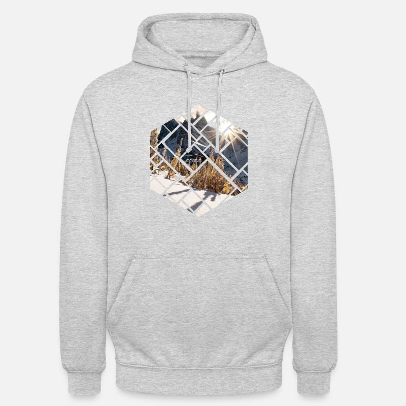 Dolomiten Seceda Winterlandschaft - Unisex Hoodie - Hellgrau meliert