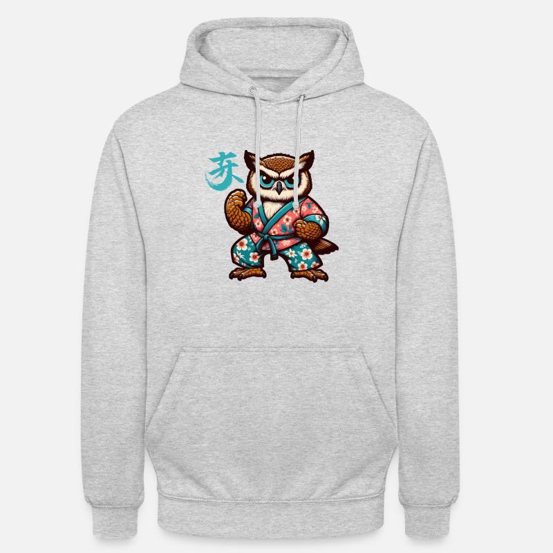 KUNG FU EULE 3 - Unisex Hoodie - Hellgrau meliert