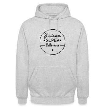 Belle mère, cadeau belle-mère - Sweat-shirt à capuche unisexe - gris clair chiné - Devant - Alina (178cm) & Michal (187cm)