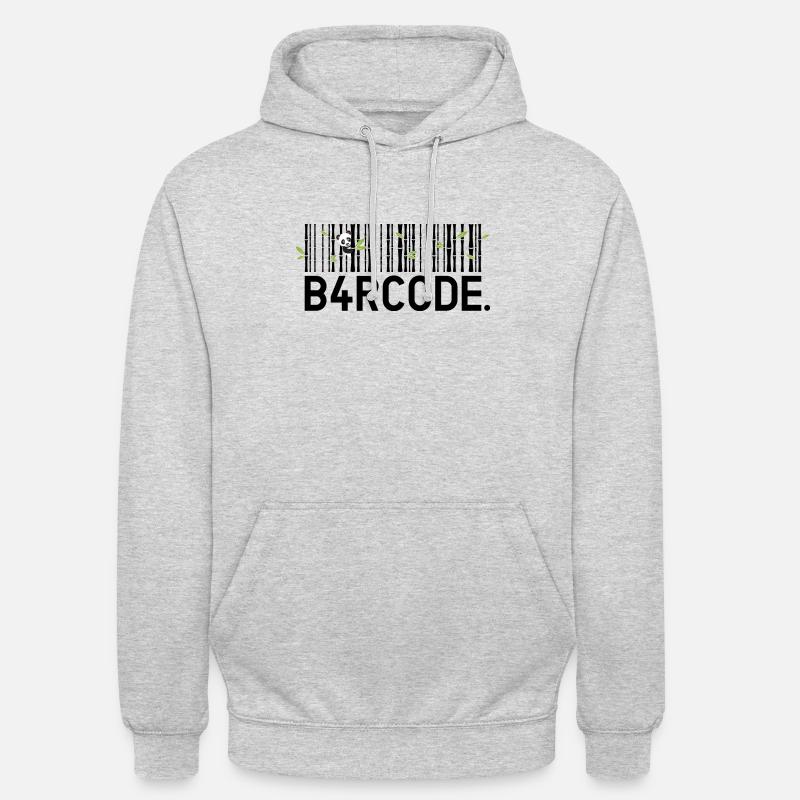 B4RCODE. Bambou noir - Sweat-shirt à capuche unisexe - gris clair chiné