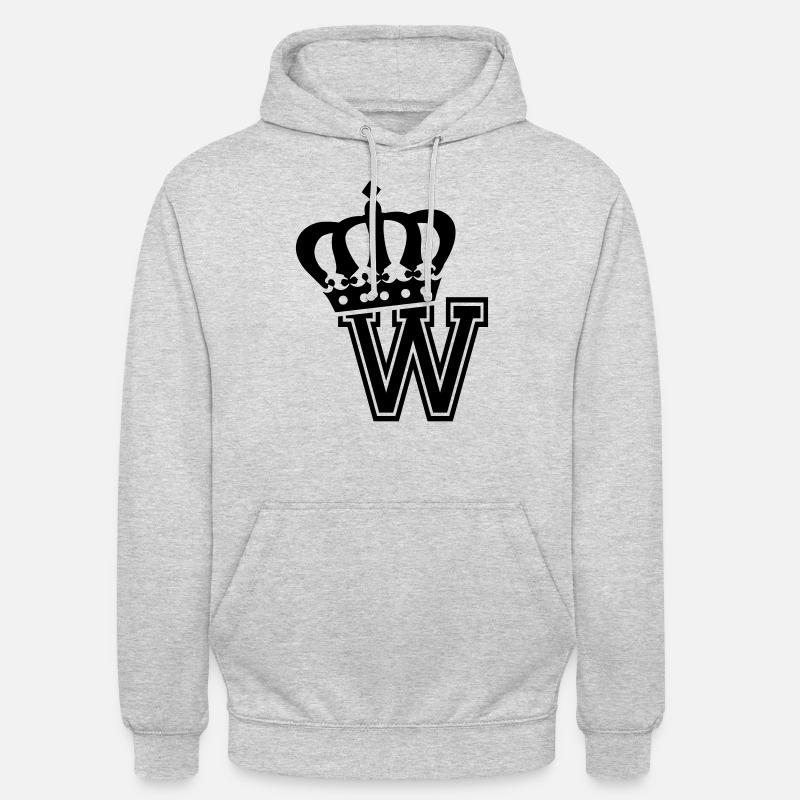 Buchstabe W - Unisex Hoodie - Hellgrau meliert