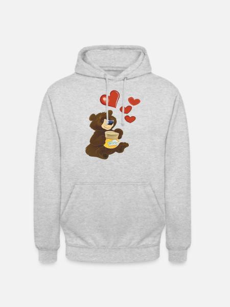 Bär - Unisex Hoodie - Hellgrau meliert