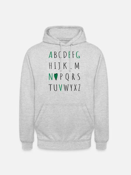 love vegan - Unisex Hoodie - Hellgrau meliert