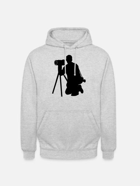 photographer - Sweat-shirt à capuche unisexe - gris clair chiné