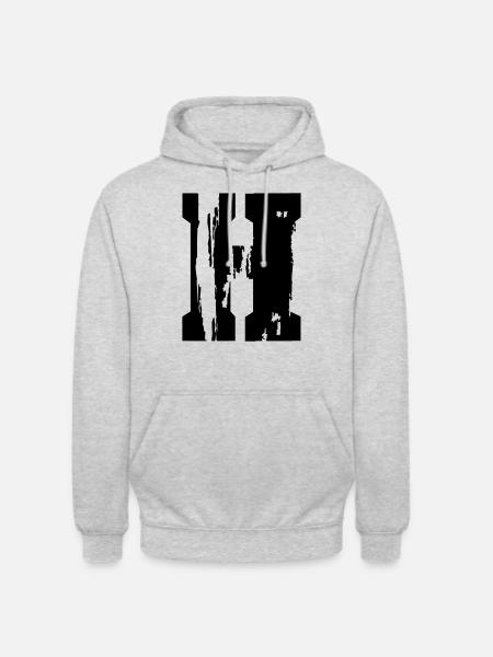 H - Buchstabe - Unisex Hoodie - Hellgrau meliert