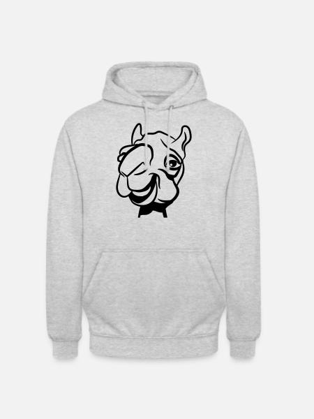 Kamel witzig lachen - Unisex Hoodie - Hellgrau meliert