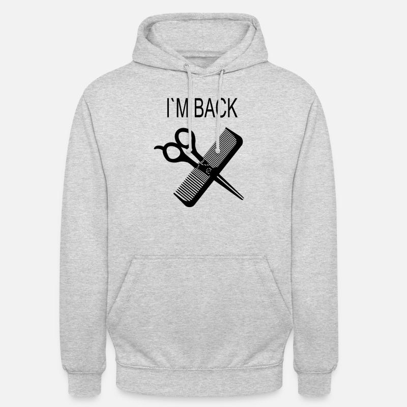Friseur i am back - Unisex Hoodie - Hellgrau meliert