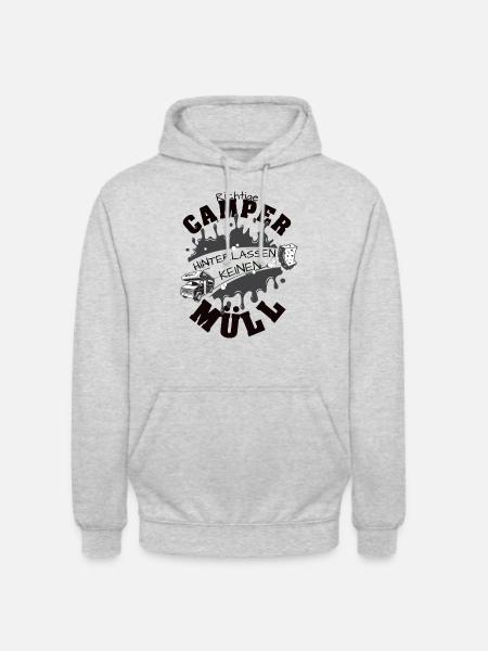 Camper hinterlassen keinen Müll - Unisex Hoodie - Hellgrau meliert
