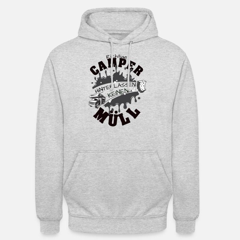 Camper hinterlassen keinen Müll - Unisex Hoodie - Hellgrau meliert