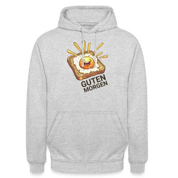 Guten Morgen T-Shirt - Unisex Hoodie - Hellgrau meliert - Vorne - Alina (178cm) & Michal (187cm)