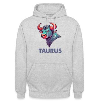 stier cartoon - Unisex Hoodie - Hellgrau meliert - Vorne - Alina (178cm) & Michal (187cm)