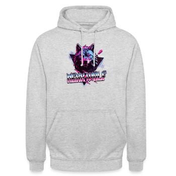 Mexx Wolf Retro Design - Unisex Hoodie - Hellgrau meliert - Vorne - Alina (178cm) & Michal (187cm)