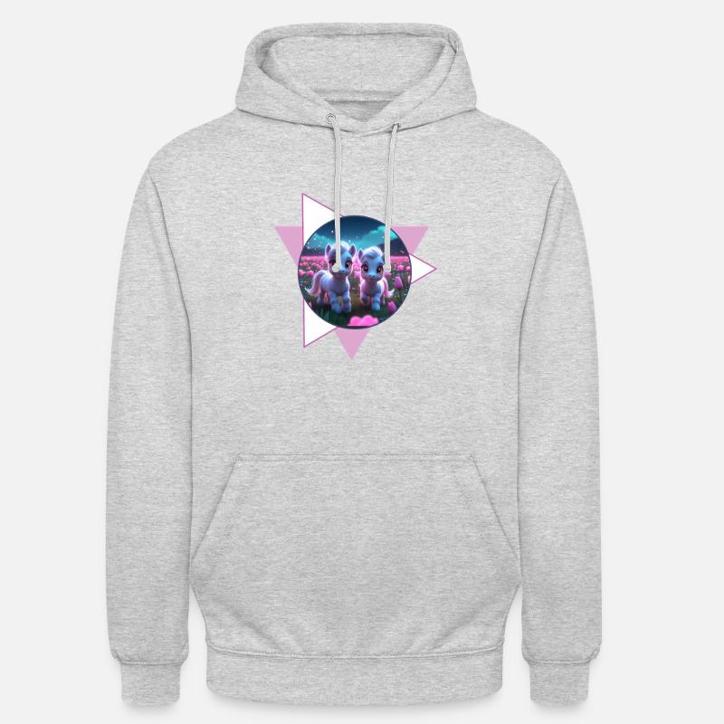 Two cute ponies - Unisex Hoodie - light heather grey