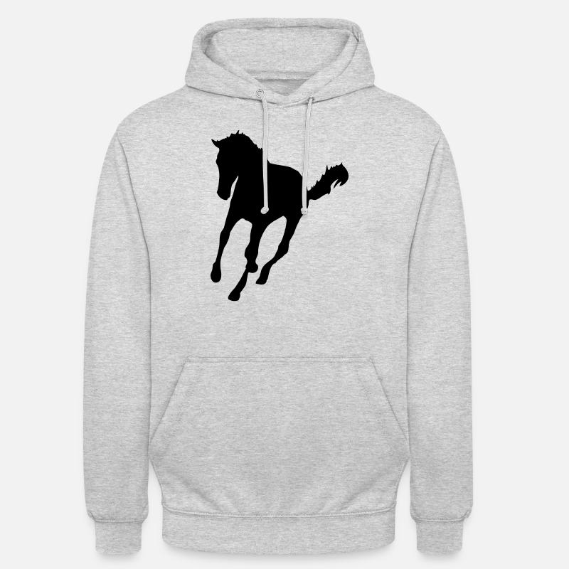 pferd - Unisex Hoodie - Hellgrau meliert
