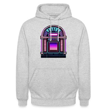 Jukebox / Musikautomat / Retro / 50er Jahre - Unisex Hoodie - Hellgrau meliert - Vorne - Alina (178cm) & Michal (187cm)