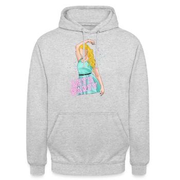 Let's Party Girl - Sweat-shirt à capuche unisexe - gris clair chiné - Devant - Alina (178cm) & Michal (187cm)