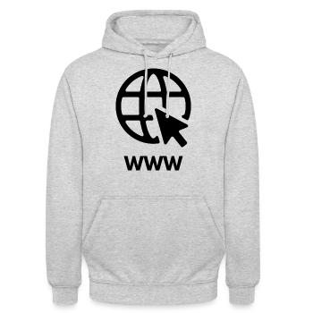 Internet - Sweat-shirt à capuche unisexe - gris clair chiné - Devant - Alina (178cm) & Michal (187cm)