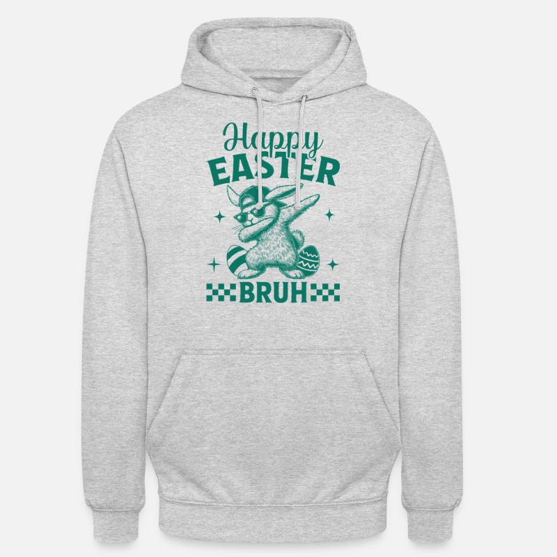 Joyeuses Pâques Bruh - Sweat-shirt à capuche unisexe - gris clair chiné
