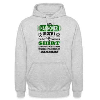 Fußball Fan Fussballverein Hannover - Unisex Hoodie - Hellgrau meliert - Vorne - Alina (178cm) & Michal (187cm)