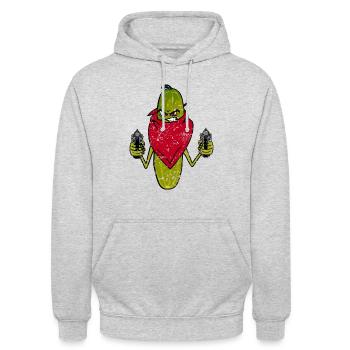 Pickle - Vinegar Rogue - Word Game - Unisex Hoodie - light heather grey - Front - Alina (178cm) & Michal (187cm)